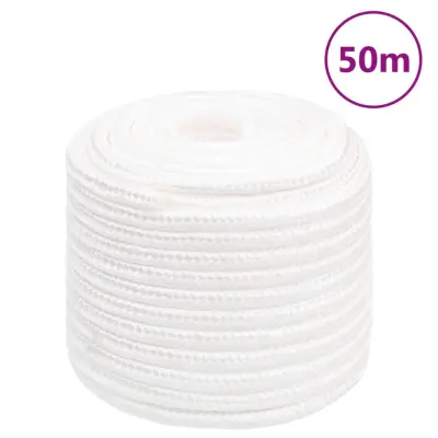 vidaXL Vrv za čoln popolnoma bela 16 mm 50 m polipropilen