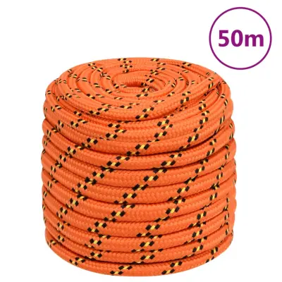 vidaXL Vrv za čoln oranžna 16 mm 50 m polipropilen