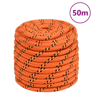 vidaXL Vrv za čoln oranžna 18 mm 50 m polipropilen