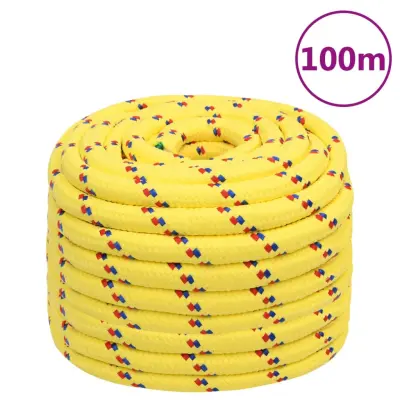 vidaXL Vrv za čoln rumena 20 mm 100 m polipropilen