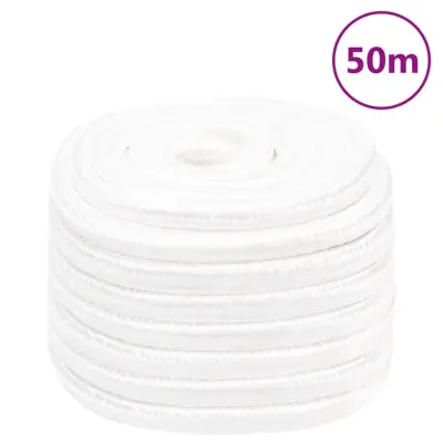 vidaXL Vrv za čoln popolnoma bela 20 mm 50 m polipropilen