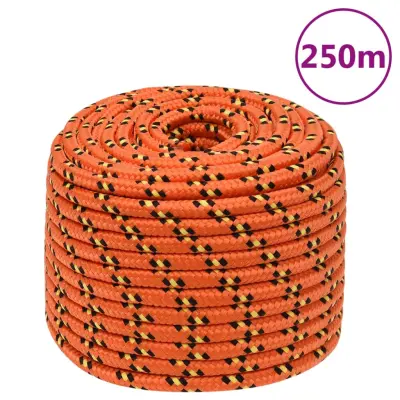 vidaXL Vrv za čoln oranžna 12 mm 250 m polipropilen