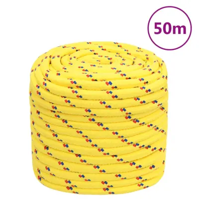 vidaXL Vrv za čoln rumena 18 mm 50 m polipropilen