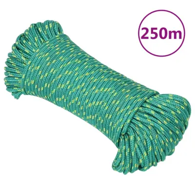 vidaXL Vrv za čoln zelena 5 mm 250 m polipropilen
