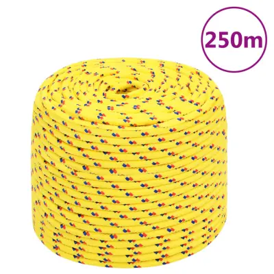 vidaXL Vrv za čoln rumena 6 mm 250 m polipropilen