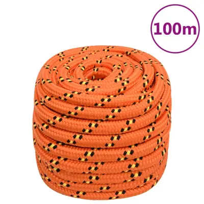 vidaXL Vrv za čoln oranžna 20 mm 100 m polipropilen
