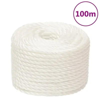 vidaXL Delovna vrv bela 12 mm 100 m polipropilen