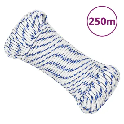 vidaXL Vrv za čoln bela 4 mm 250 m polipropilen