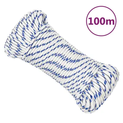 vidaXL Vrv za čoln bela 4 mm 100 m polipropilen
