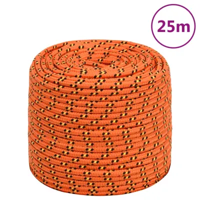 vidaXL Vrv za čoln oranžna 10 mm 25 m polipropilen