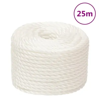 vidaXL Delovna vrv bela 20 mm 25 m polipropilen