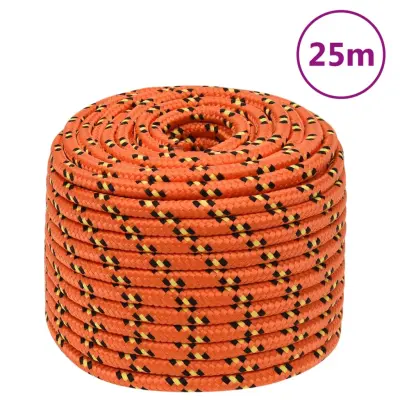 vidaXL Vrv za čoln oranžna 12 mm 25 m polipropilen