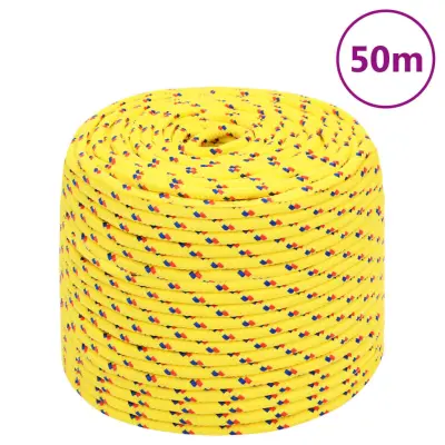 vidaXL Vrv za čoln rumena 6 mm 50 m polipropilen
