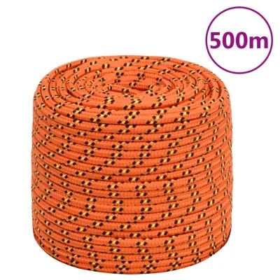 vidaXL Vrv za čoln oranžna 10 mm 500 m polipropilen