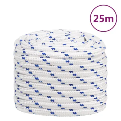 vidaXL Vrv za čoln bela 20 mm 25 m polipropilen
