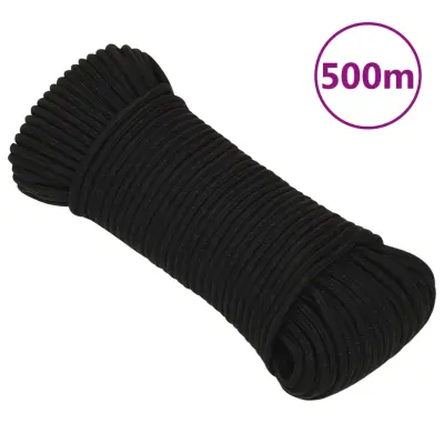 vidaXL Delovna vrv črna 5 mm 500 m polipropilen