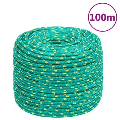 vidaXL Vrv za čoln zelena 6 mm 100 m polipropilen