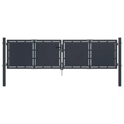 vidaXL Vrtna vrata iz jekla 300x100 cm antracitna