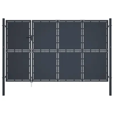 vidaXL Vrtna vrata iz jekla 350x175 cm antracitna