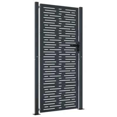 vidaXL Vrtna vrata antracitna 105x205 cm jeklena kvadratna oblika