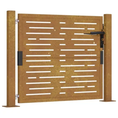vidaXL Vrtna vrata 105x80 cm corten jeklo kvadraten dizajn