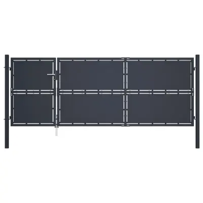 vidaXL Vrtna vrata iz jekla 350x125 cm antracitna