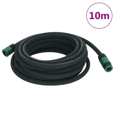 vidaXL Vrtna namakalna cev črna 0,6" 10 m guma