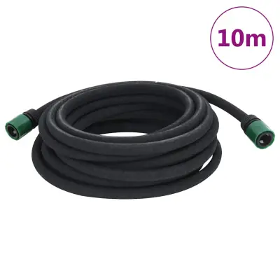 vidaXL Vrtna namakalna cev črna 0,6" 10 m guma