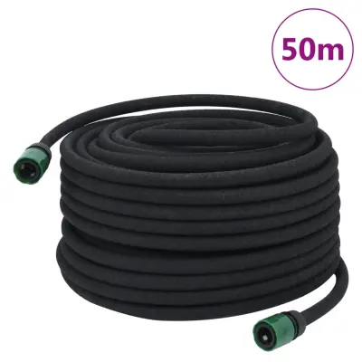 vidaXL Vrtna namakalna cev črna 0,6" 50 m guma
