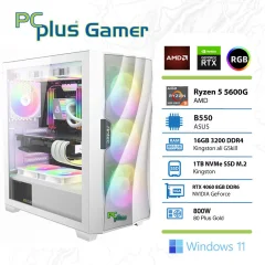 PCPLUS Gamer Ryzen 5 5600G 16GB/1TB NVMe SSD/GeForce RTX 4060 8GB RGB/Windows 11 Home gaming namizni računalnik