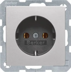 Berker SCHUKO vtičnica aluminij/lak 47436084