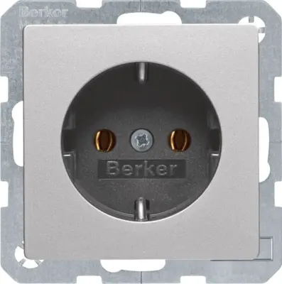Berker SCHUKO vtičnica aluminij/lak 47436084