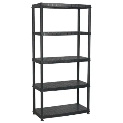 vidaXL 5-nadstropna polica črna 85x40x185 cm plastika