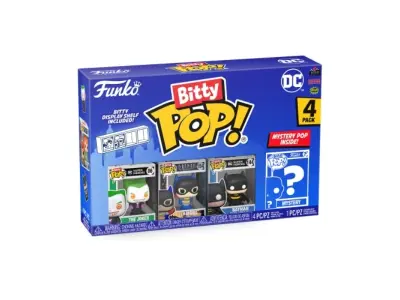 Funko Bitty Pop! DC - Batman, Batgirl, The Joker in Surrise Mystery Mini Figure - 0,9 palca (2,2 cm) - DC Comics Collectable - Priložena razstavna pol