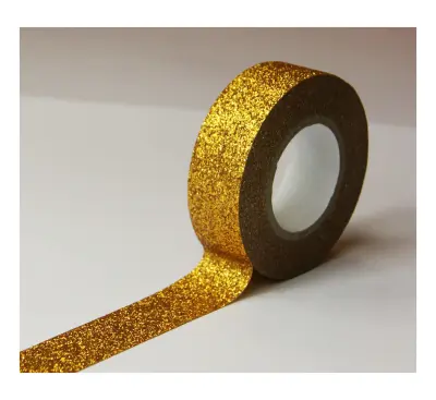 FUNTAPE MASKIRNI TRAK DECO ZLAT TRAK Z BLEŠČICAMI
