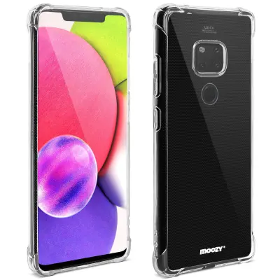 Moozy Shock Proof Silikonski ovitek za Huawei Mate 20 - prozoren, kristalno čist ovitek za telefon, mehak TPU ovitek