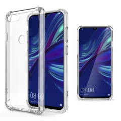 Moozy Shock Proof Silikonski ovitek za Huawei P Smart 2019, Honor 10 Lite - prozoren, kristalno čist ovitek za telefon, mehak TPU ovitek
