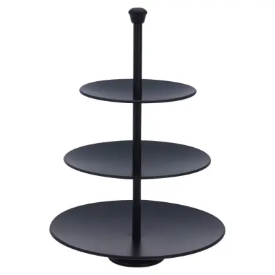 Excellent Houseware 3-nadstropno servirno stojalo 36,5 cm mat črno