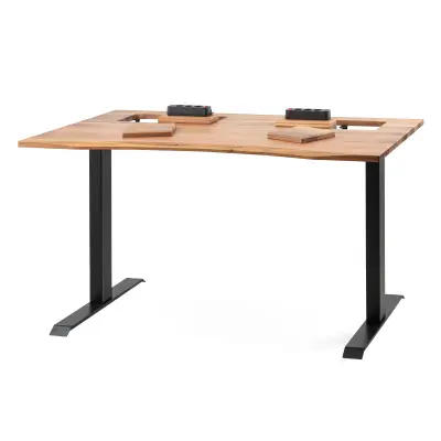 ErgoHide orehova miza z razširjenim prostorom za kable (180×80cm / raven rob)