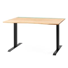 ErgoHide hrastova miza z epoksidno LED lučjo (120×80cm / ergonomsko prisekan rob)