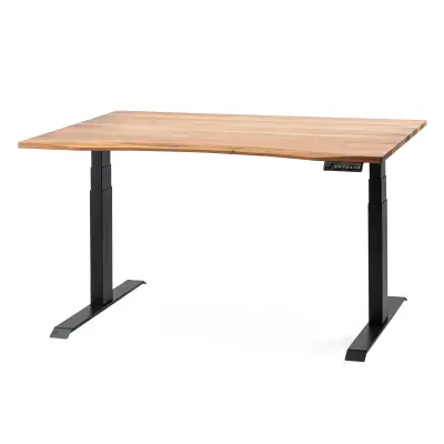 ErgoHide orehova dvižna pisalna miza (120×80cm / ergonomsko prisekan rob)