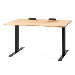 ErgoHide hrastova pisalna miza s prostorom za kable (150×80cm / ergonomsko prisekan rob)