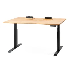 ErgoHide hrastova dvižna pisalna miza s prostorom za kable (150×80cm / raven rob)