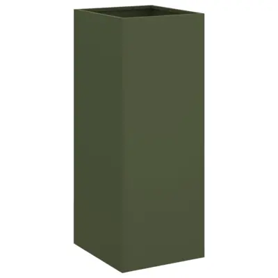 vidaXL Cvetlično korito olivno zeleno 32x29x75 cm jeklo