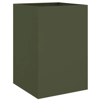 vidaXL Cvetlično korito olivno zeleno 52x48x75 cm jeklo