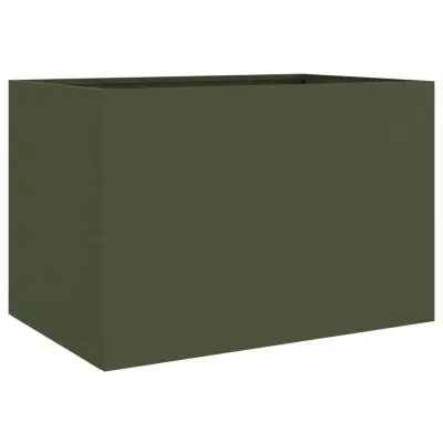 vidaXL Cvetlično korito olivno zeleno 62x40x39 cm jeklo
