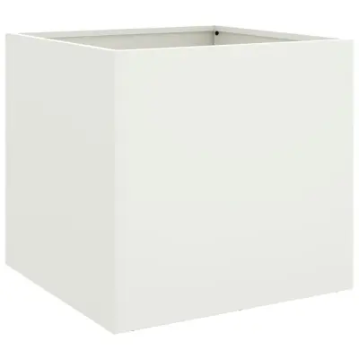 vidaXL Cvetlično korito belo 49x47x46 cm jeklo
