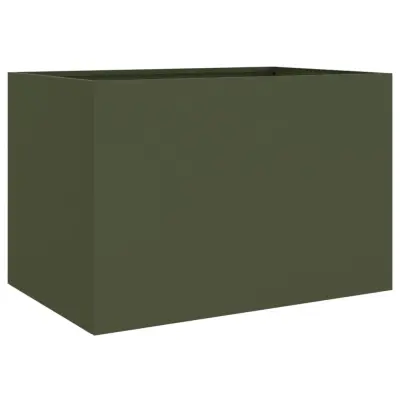 vidaXL Cvetlično korito olivno zeleno 62x47x46 cm jeklo