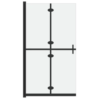 vidaXL Zložljiva pregrada za tuš mlečno ESG steklo 100x190 cm