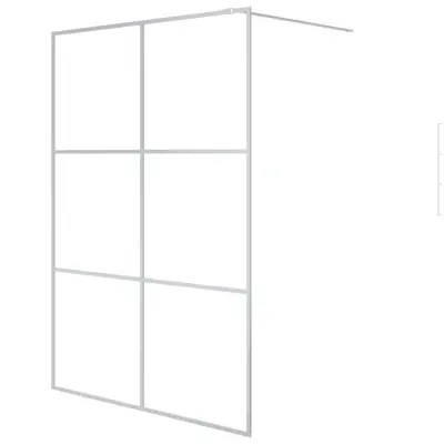 vidaXL Pregrada za tuš srebrna 140x195 cm prozorno ESG steklo